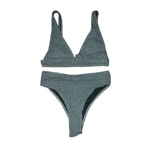 Ribbed Green Bikini Set